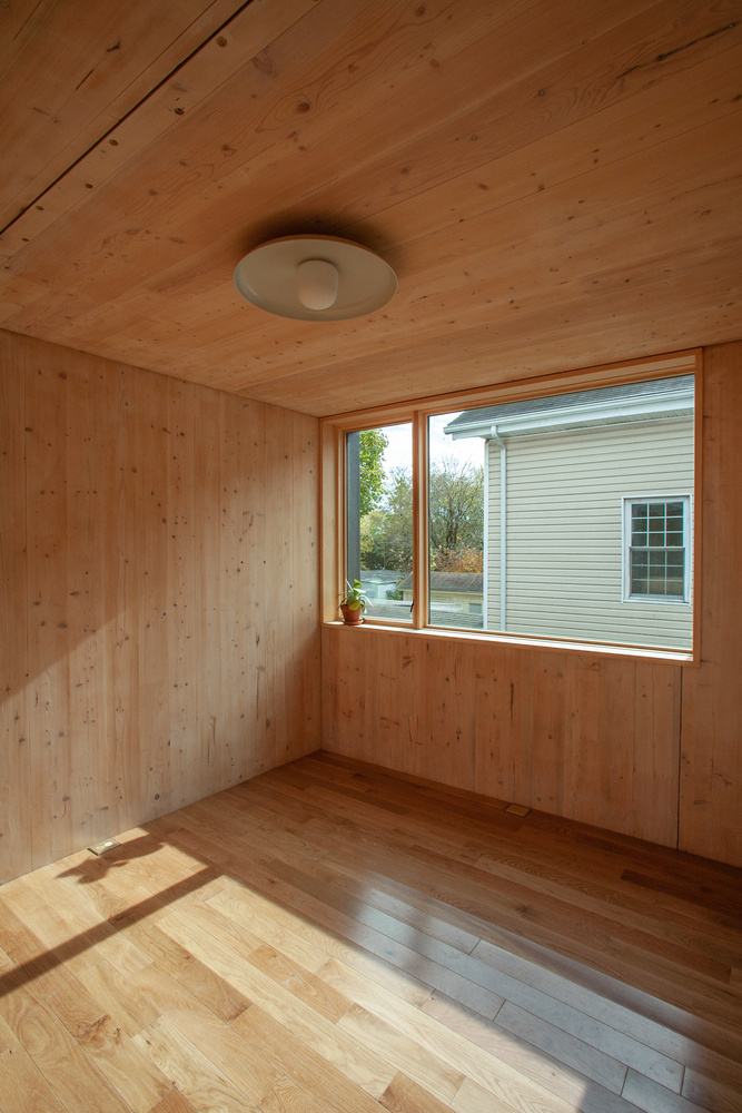 Building Project 2018 — interior with exposed cross-laminated timber