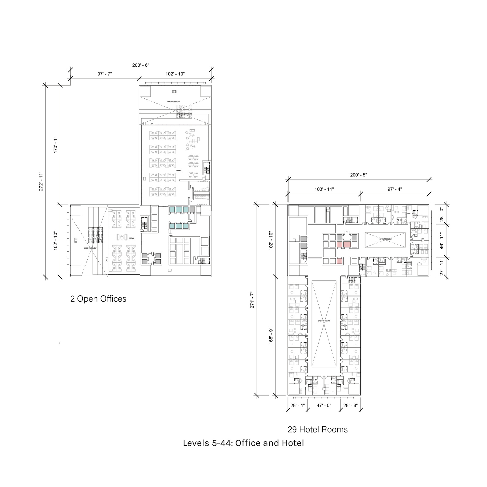 The Chicago Gateway — upper tower floor plans