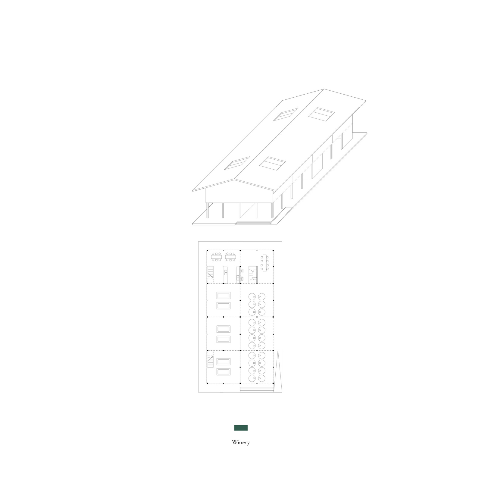 Labor of Love — production barn axon and plan