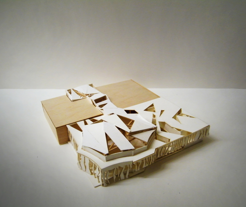 MERIT Music Conservatory — perspective render of the concert hall addition