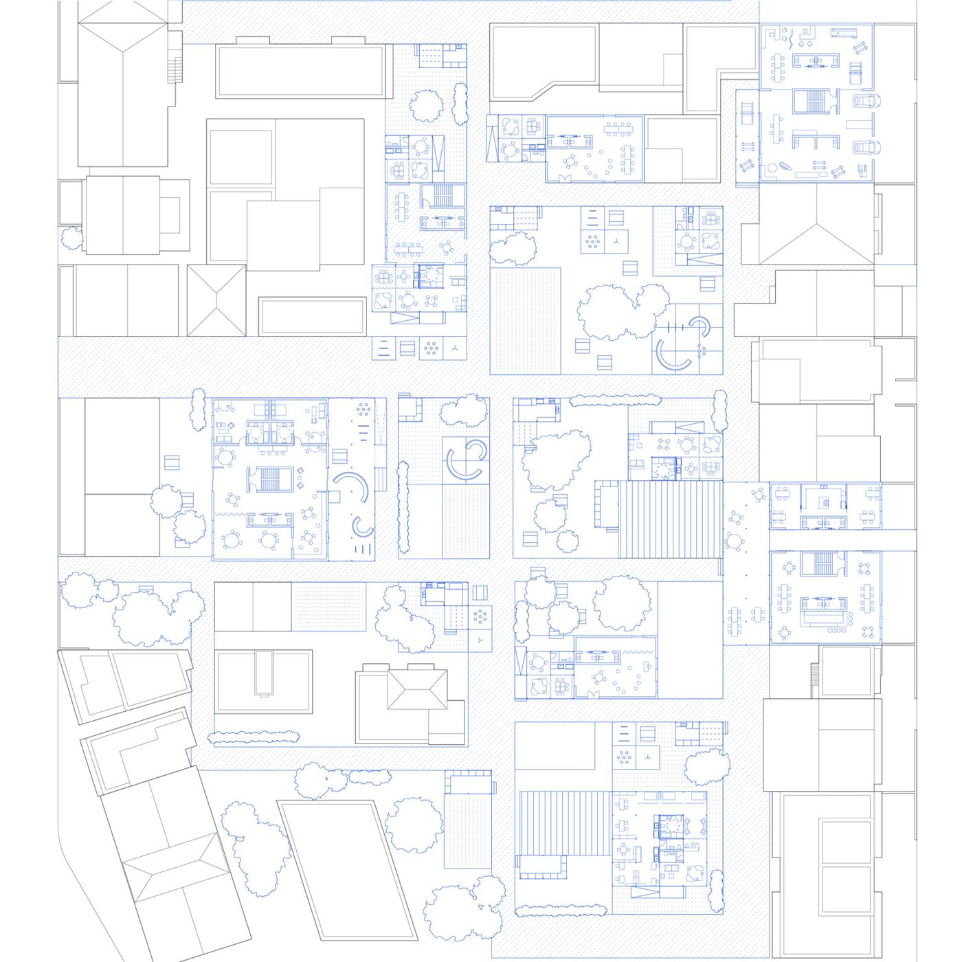 Labor of Love — Site A plan of the completed back-court-yards