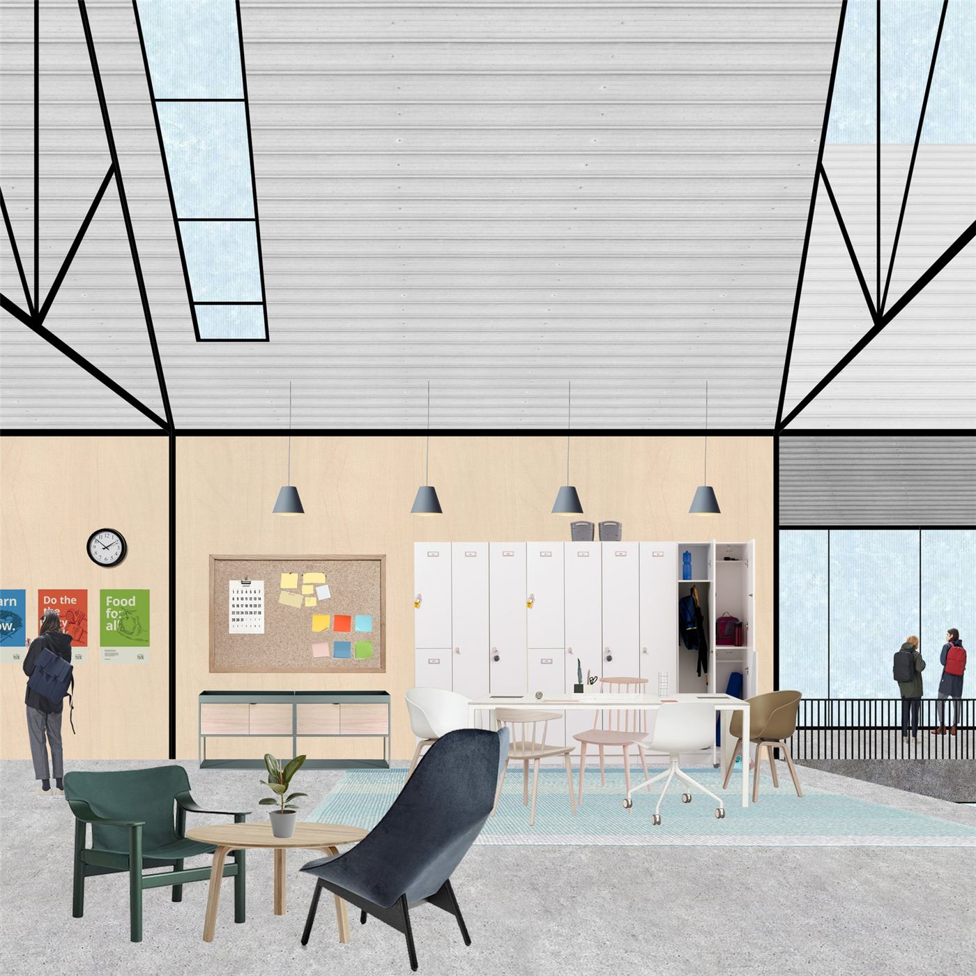 The Informal City — render of the colearning harbour rowing center