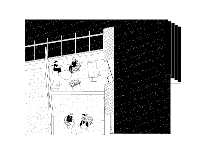 Kintsugi — oblique drawing of the counseling rooms