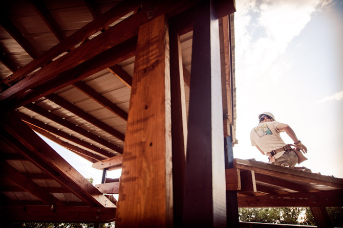 Stair Pavilion — completed canopy leading children into the building