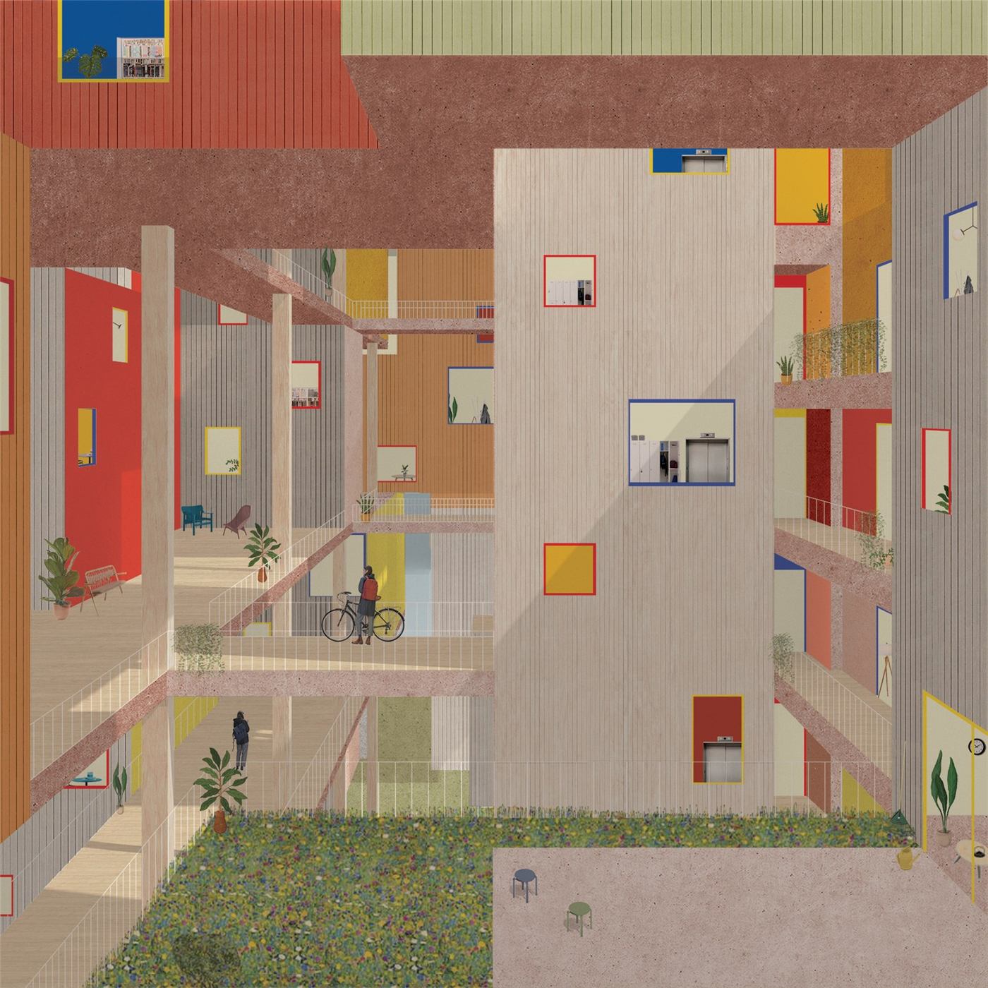 RE: Hudson Yards — render of the co-operative housing atrium