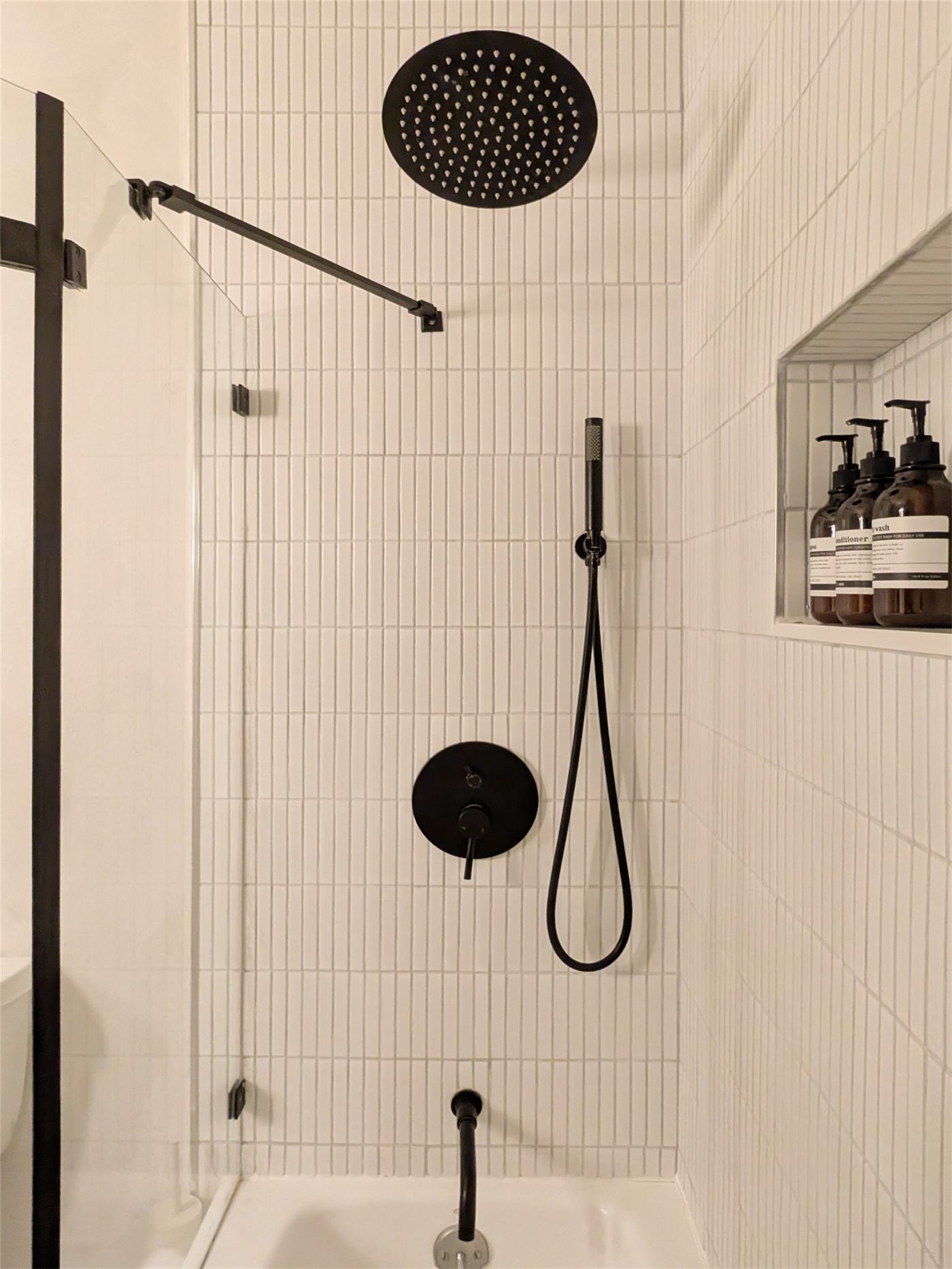 Bathroom No. 1 — limewash walls and intimate lighting design