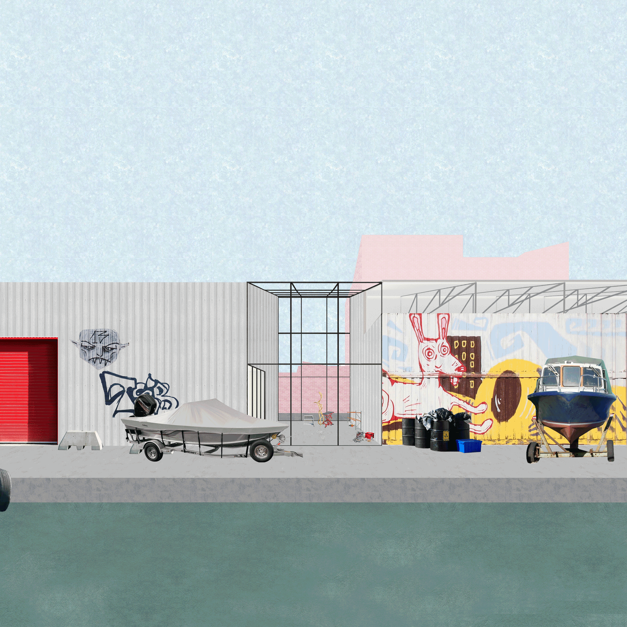 The Informal City — animated boat moving through the Ringon canal
