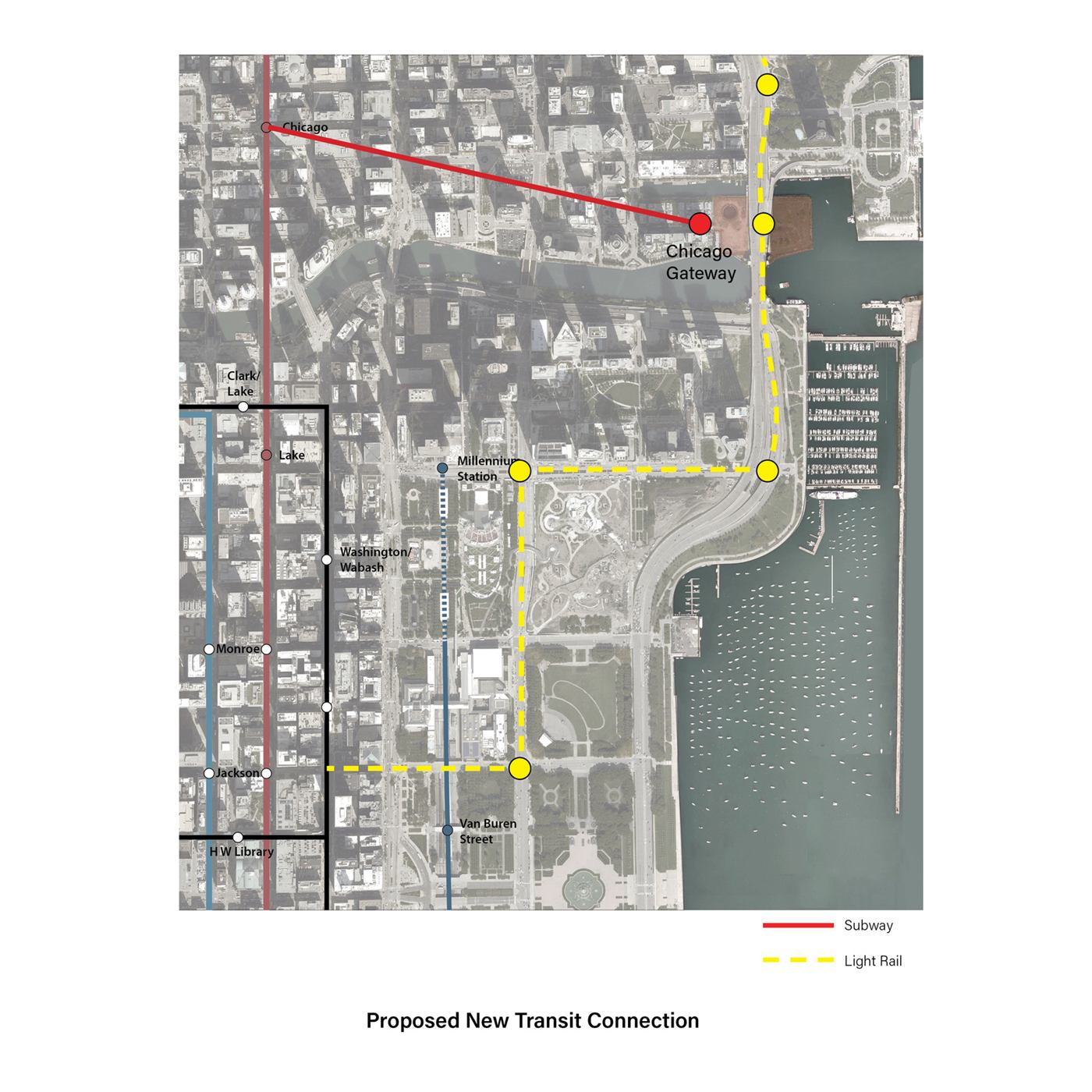 The Chicago Gateway — site plan on the Chicago waterfront