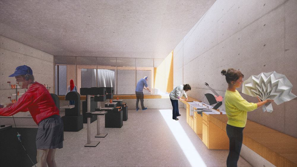 Kintsugi — render of the community fabrication lab